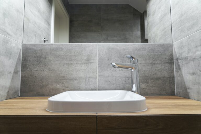 sink and faucet in bathroom