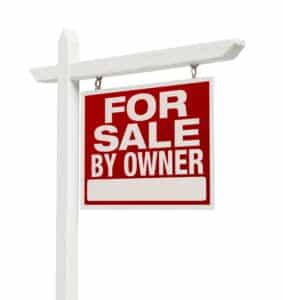 For Sale By Owner Real Estate Sign Isolated on White